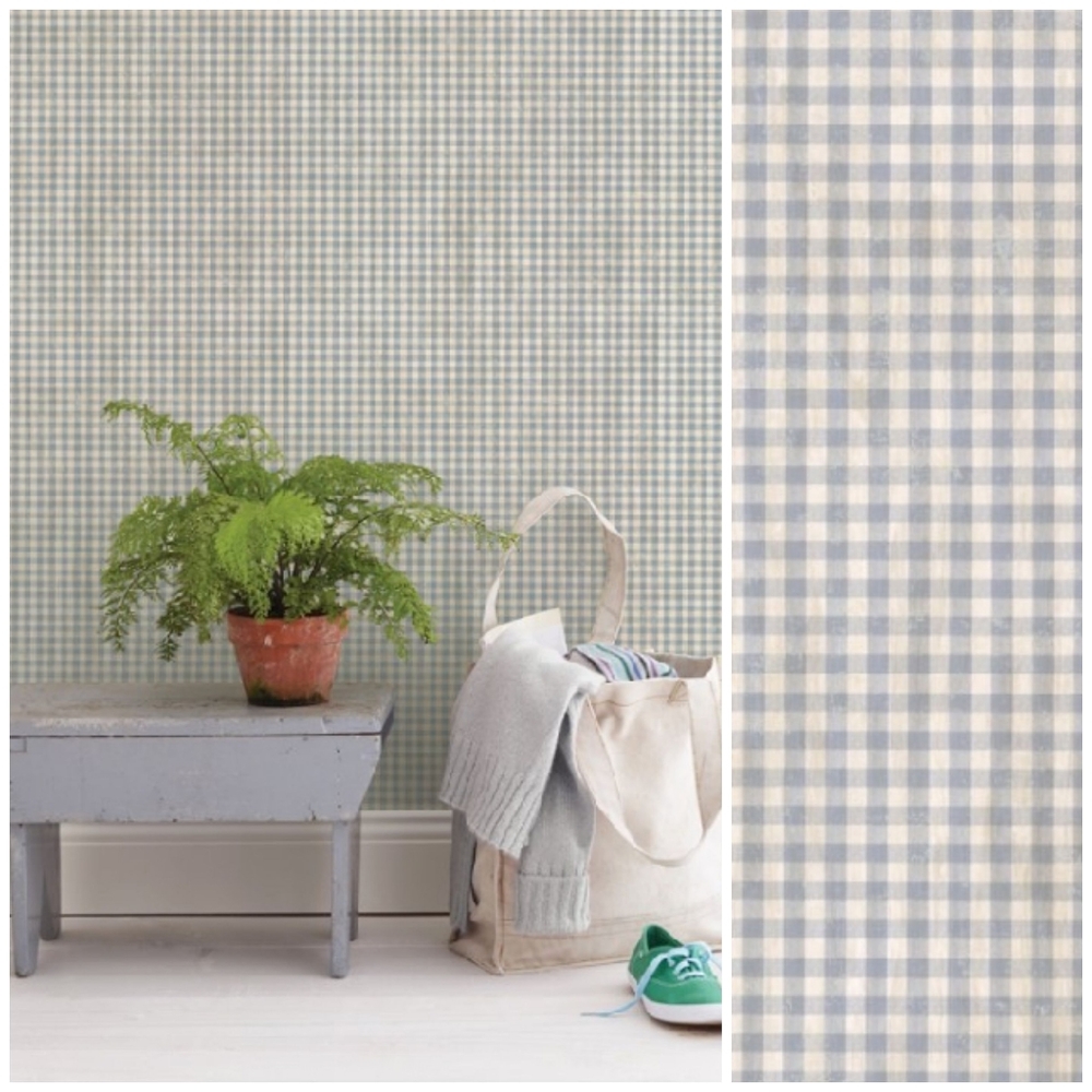 Wallpaper Blue Greer Gingham Check